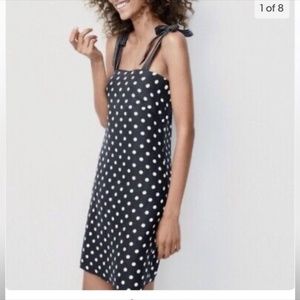 J. Crew Polka Dot Shoulder Tie Mini Dress | Size 4